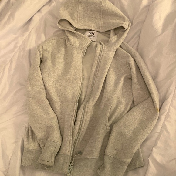 Heather Grey zip up hoodie/Athleta Girl - Picture 1 of 2
